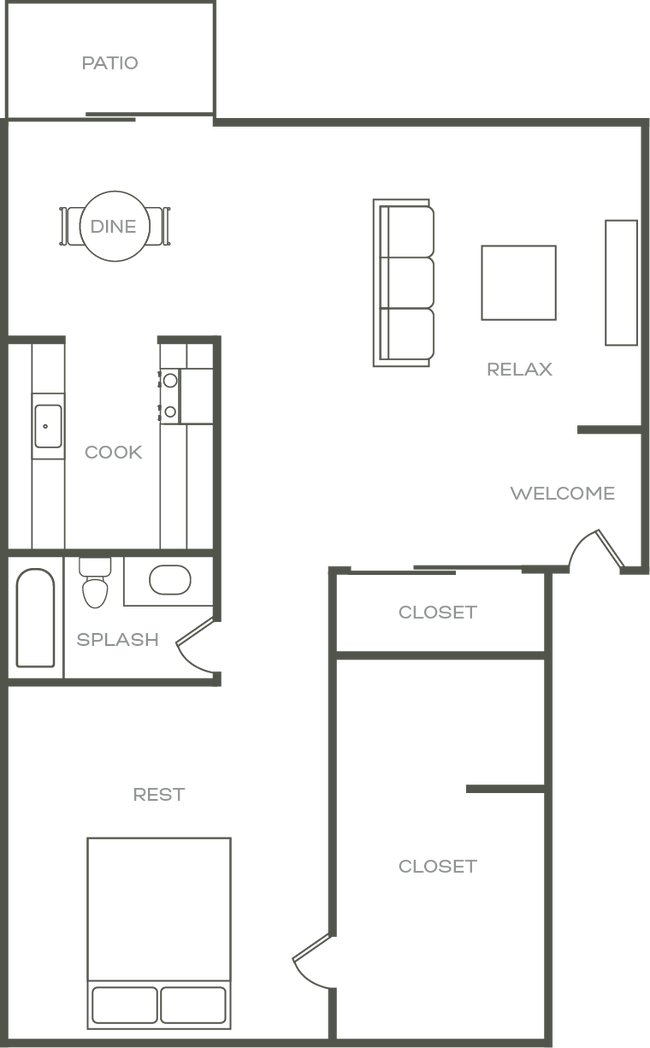 1 Bedroom G20 floor plan